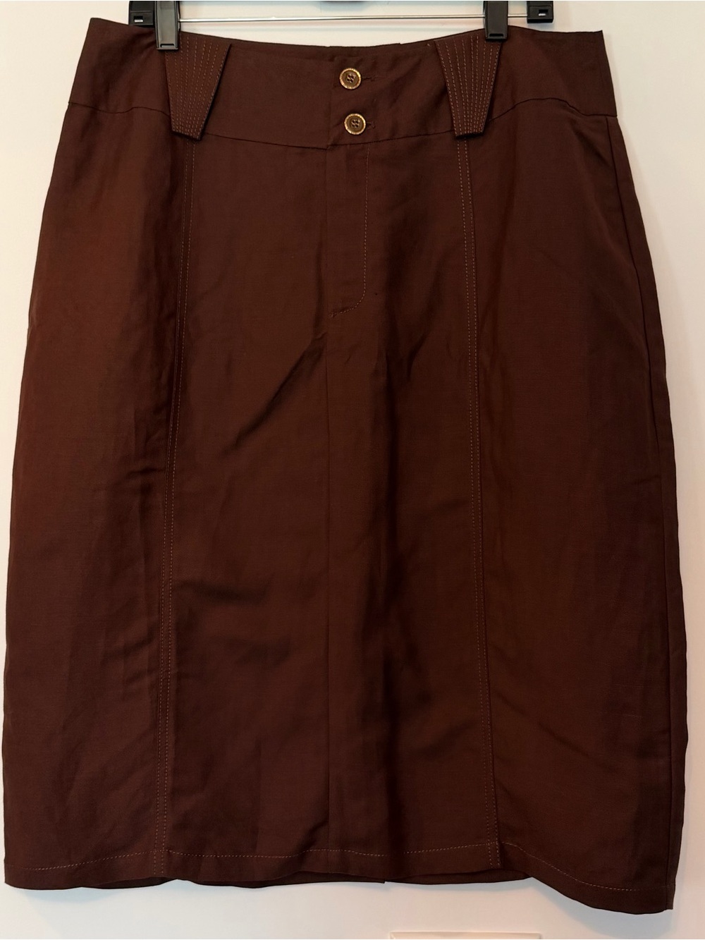 Ashley Stewart Skirt in Rich Chocolate Brown Linen Blend 14W‎
